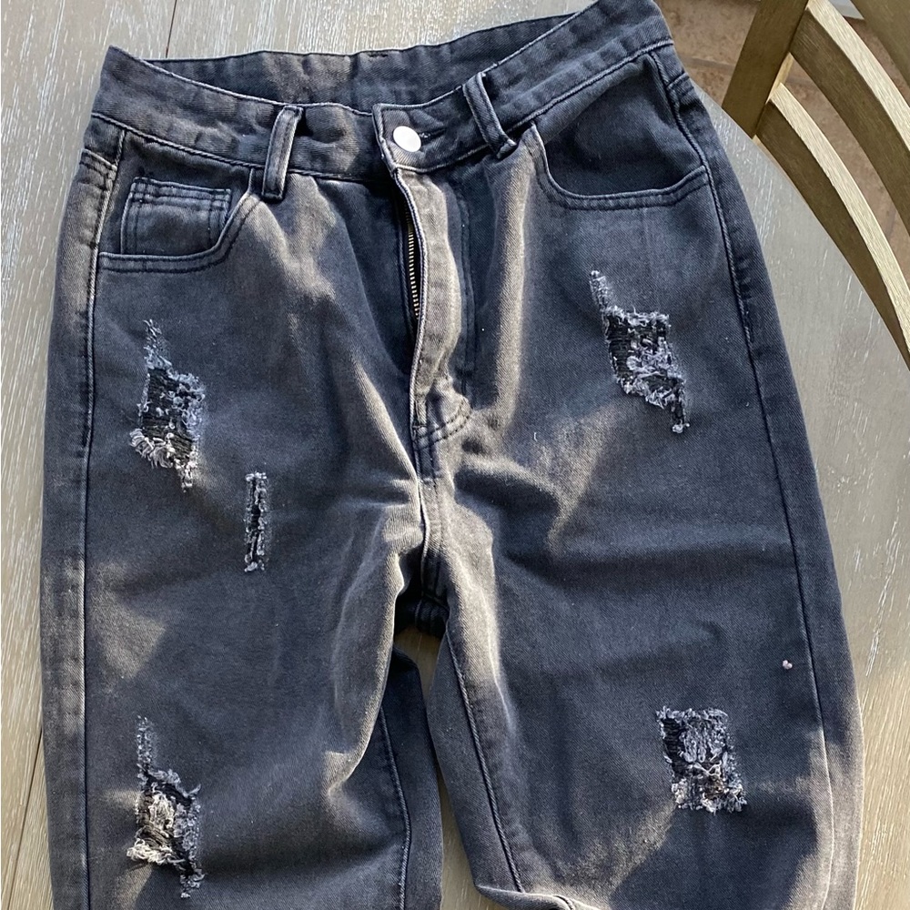 Shein black distressed jeans. Size small